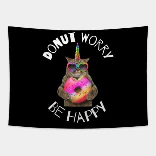 Donut Worry Be Happy Donut Lover Tapestry