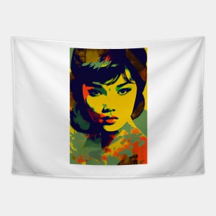 Vintage asian woman in pop-art style Tapestry