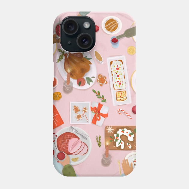 Christmas Dinner Phone Case by Petras