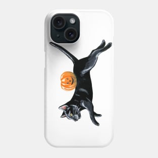 Leaping Halloween black cat Phone Case