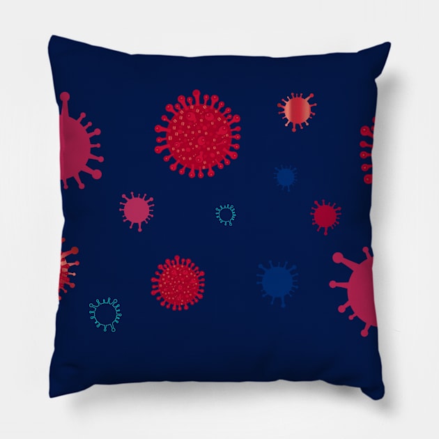 Red corona virus infection vector Pillow by GULSENGUNEL