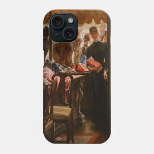 La Demoiselle de Magasin by James Tissot Phone Case