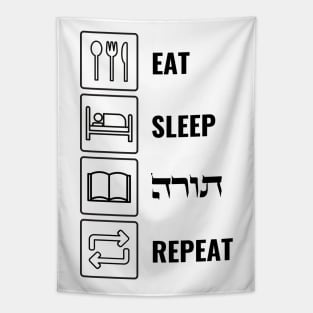 Eat Sleep Torah Repeat - Funny Jewish Tapestry