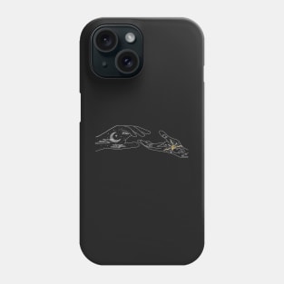 Night and Day in Hands with stars, sun, moon Phone Case