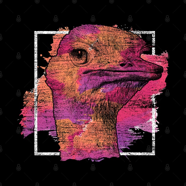 pink grunge bird ostrich by ShirtsShirtsndmoreShirts