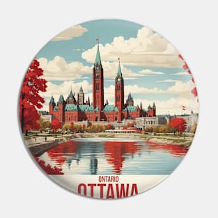 Ottawa Canada Vintage Poster Tourism Pin