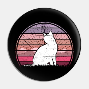 Cat Pink Sunset Pin