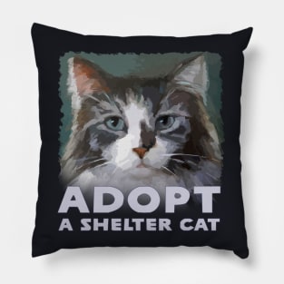 Adopt a Shelter Cat - with Cute Maine Coon Kitty - Rescue Pet Pillow