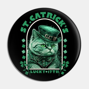 Saint Patrick's Day Cat Celebration Pin