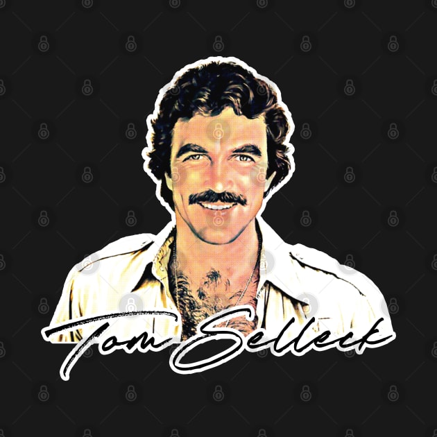 Tom Selleck 80s Aesthetic Design by DankFutura