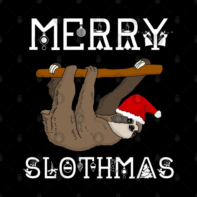 Merry Slothmas Sunny Santa Sloth by Merchweaver