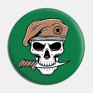 Skull Soldier Army with Knife Pin