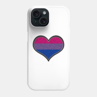 Elegant Bisexual Pride Decorative Heart in Pride Flag Colors Phone Case