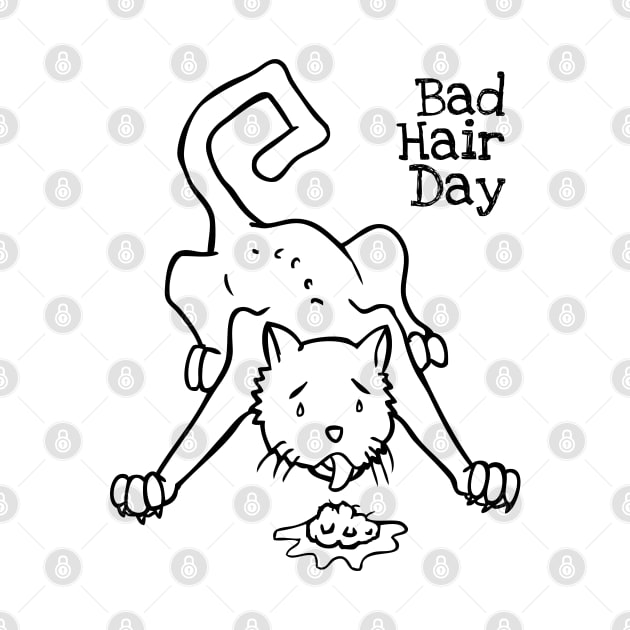 Rude Cat Puking Bad Hair Day Rude Cats Fan by atomguy