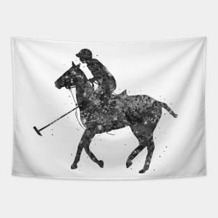 Polo rider black and white Tapestry