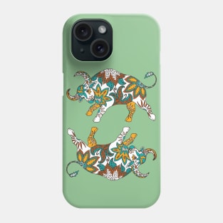 Paisley Oxen (Green Palette) Phone Case