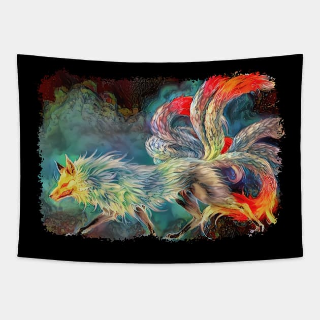 Japanese Kitsune Tapestry by LairofGods