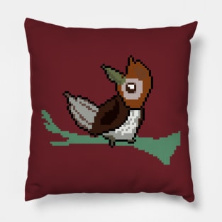 Pixel Enchantment Bird Pillow