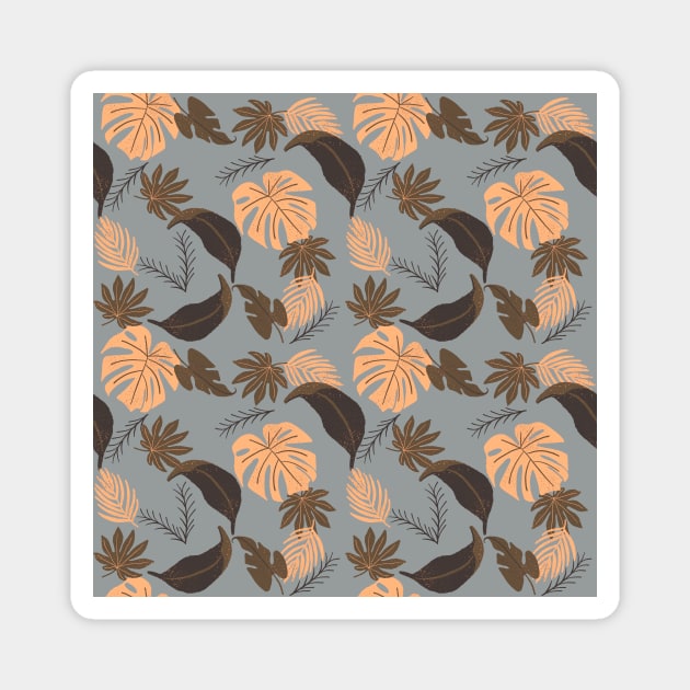 Tropical leaves pattern Magnet by RosanneCreates