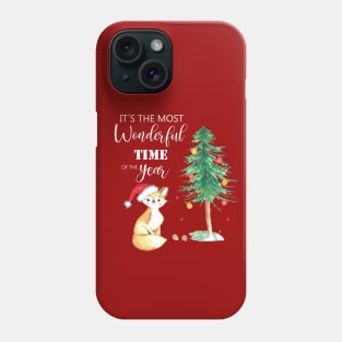 It's the most wonderful time of the year christmas fox and tree Phone Case