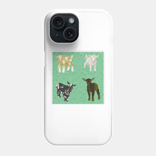 Baby Goats Pattern Green Phone Case