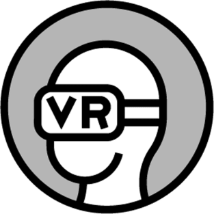 VR (Virtual Reality) Icon Logo Magnet