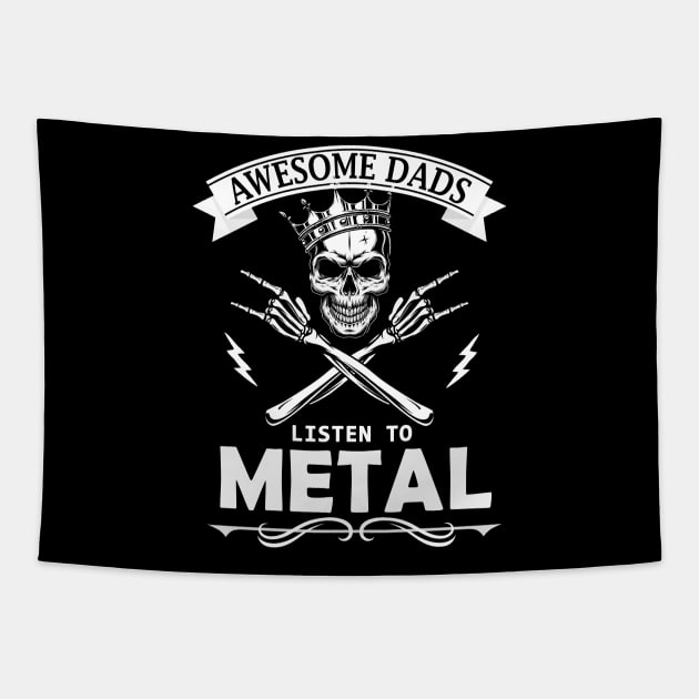 Awesome Dads Listen To Heavy Metal Metalheads Tapestry by Hallowed Be They Merch