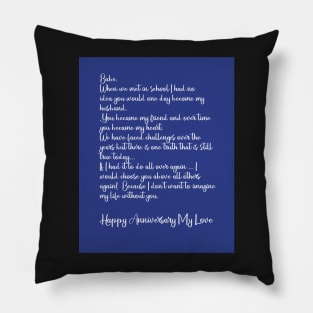 ANNIVERSARY GREETING CARD COUPLE MET IN SCHOOL Pillow