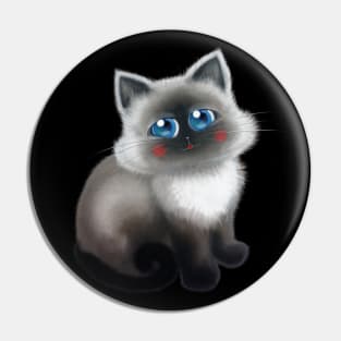 Lovely Black Sitting Cat Pin