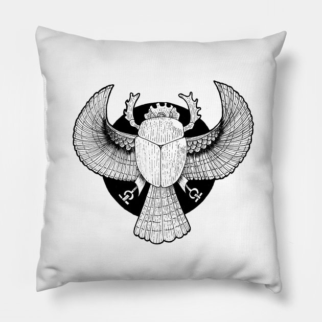 Ancient Egyptian Scarab Pillow by PrintablesPassions