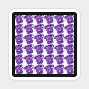 Purple vintage telephone pattern Magnet