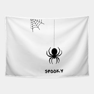 Black Grey Simple Cute Spider Illustration Tapestry