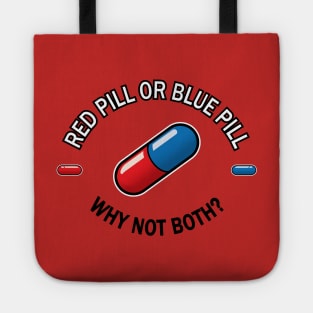 Red pill Blue pill (Oval) Tote