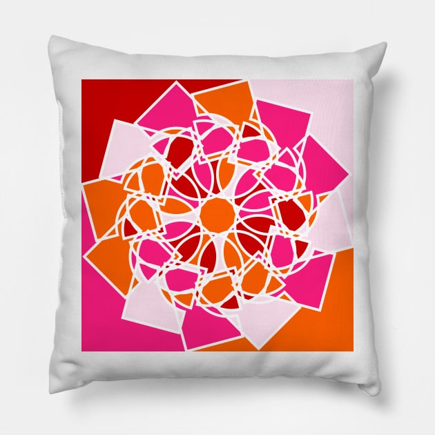 Geometric elements in square print with random bright neon colors Pillow by acidmit