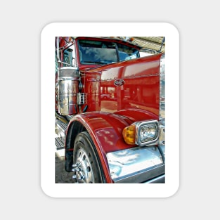 red peterbilt truck Magnet