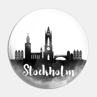 Stockholm watercolor Pin