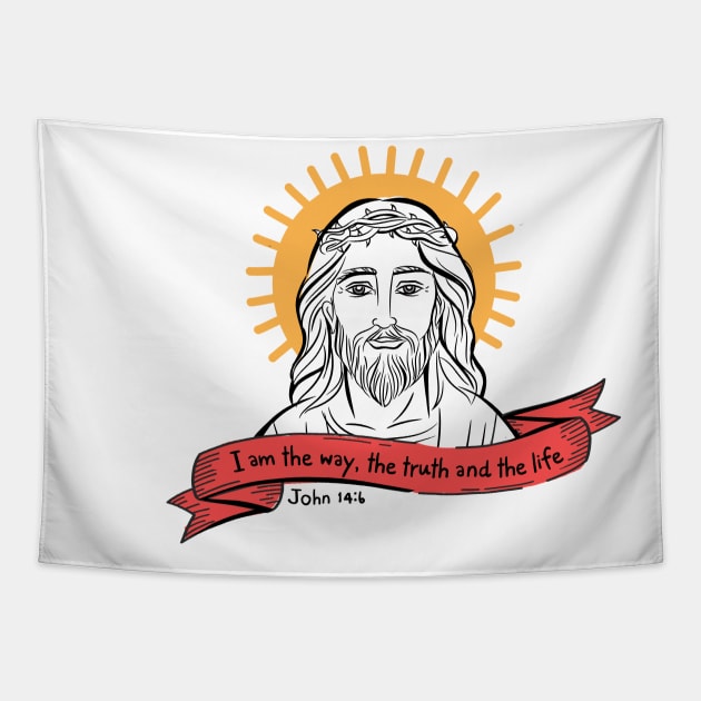 Jesus John 14:6 Tapestry by Yoi_Mas