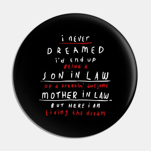 Mother in Law - Son in Law Typography Pin by HOWAM PROJECT