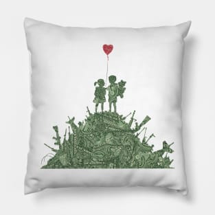 Banksy Kids On Guns Hill by US dollar Pillow