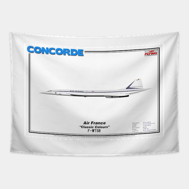 Concorde - Air France "Classic" (Art Print) Tapestry by TheArtofFlying