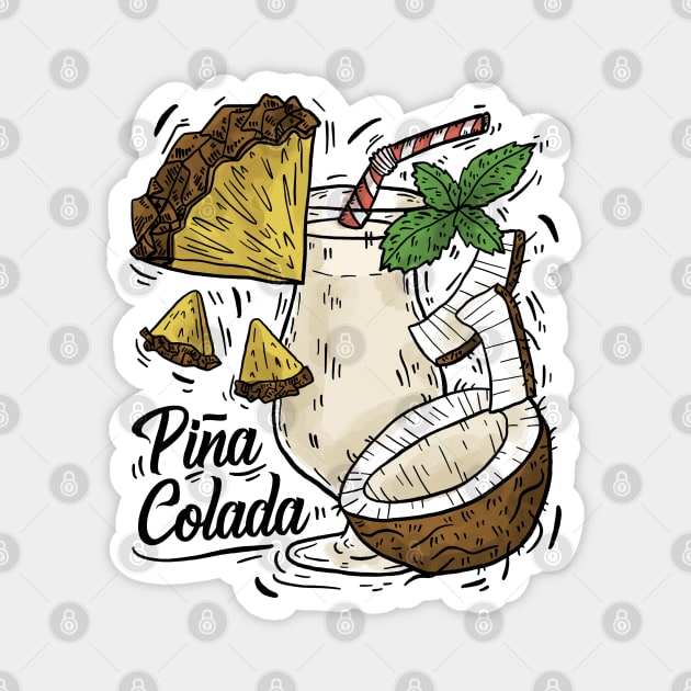 Pina Colada Cocktail Classic Magnet by voidea