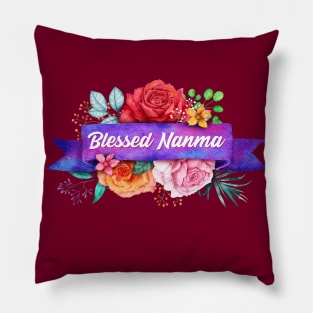 Blessed Nanma Floral Design with Watercolor Roses Pillow