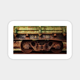 Old rusty train cargo wagon Magnet