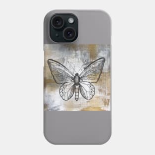 Gold And Grey Textures Butterfly A3 Phone Case