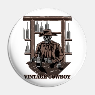 Vintage Skull Cowboy #4 Pin