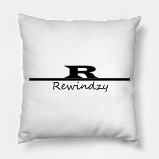 iRewindzy logo & Text black Pillow