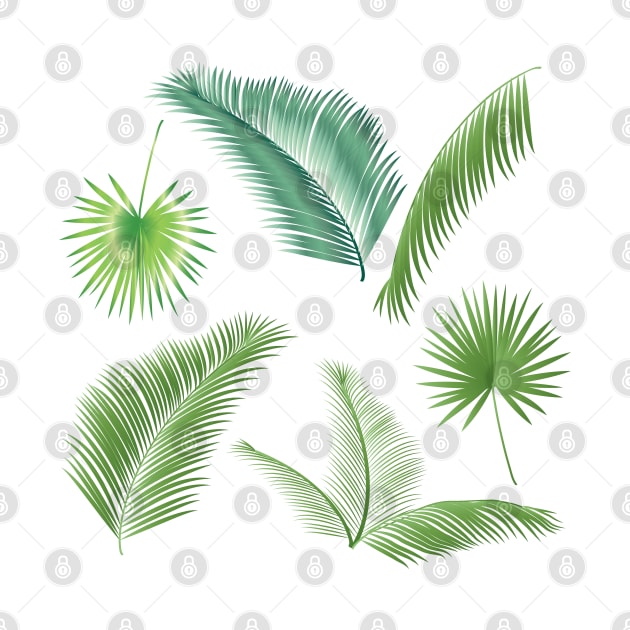 Palm Tree leaves tropical Summer floral decor by sofiartmedia