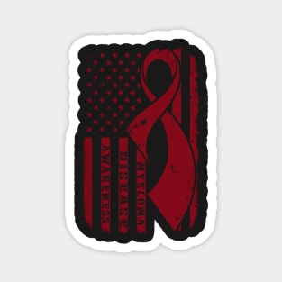 Myeloma Awareness Burgundy Ribbon In This Family No One Fights Alone Magnet