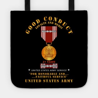 Good Conduct w Medal w Ribbon - 21 Years Tote