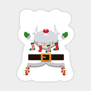 Bartender Claus Santa Christmas Costume Pajama Magnet